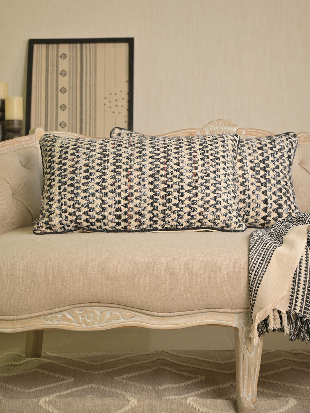 Woven Long Pillow Cover