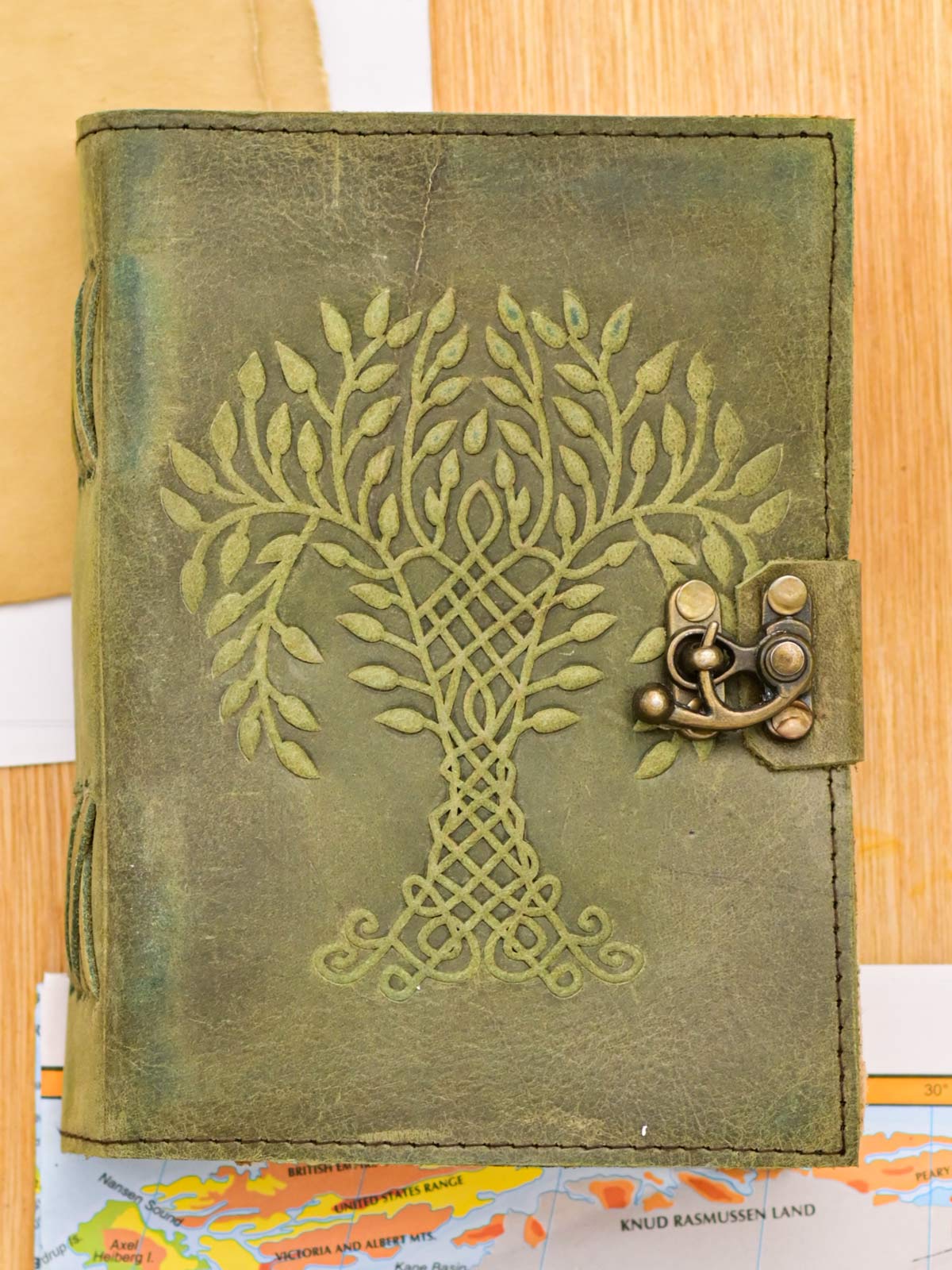 Tree Print Leather Notebook