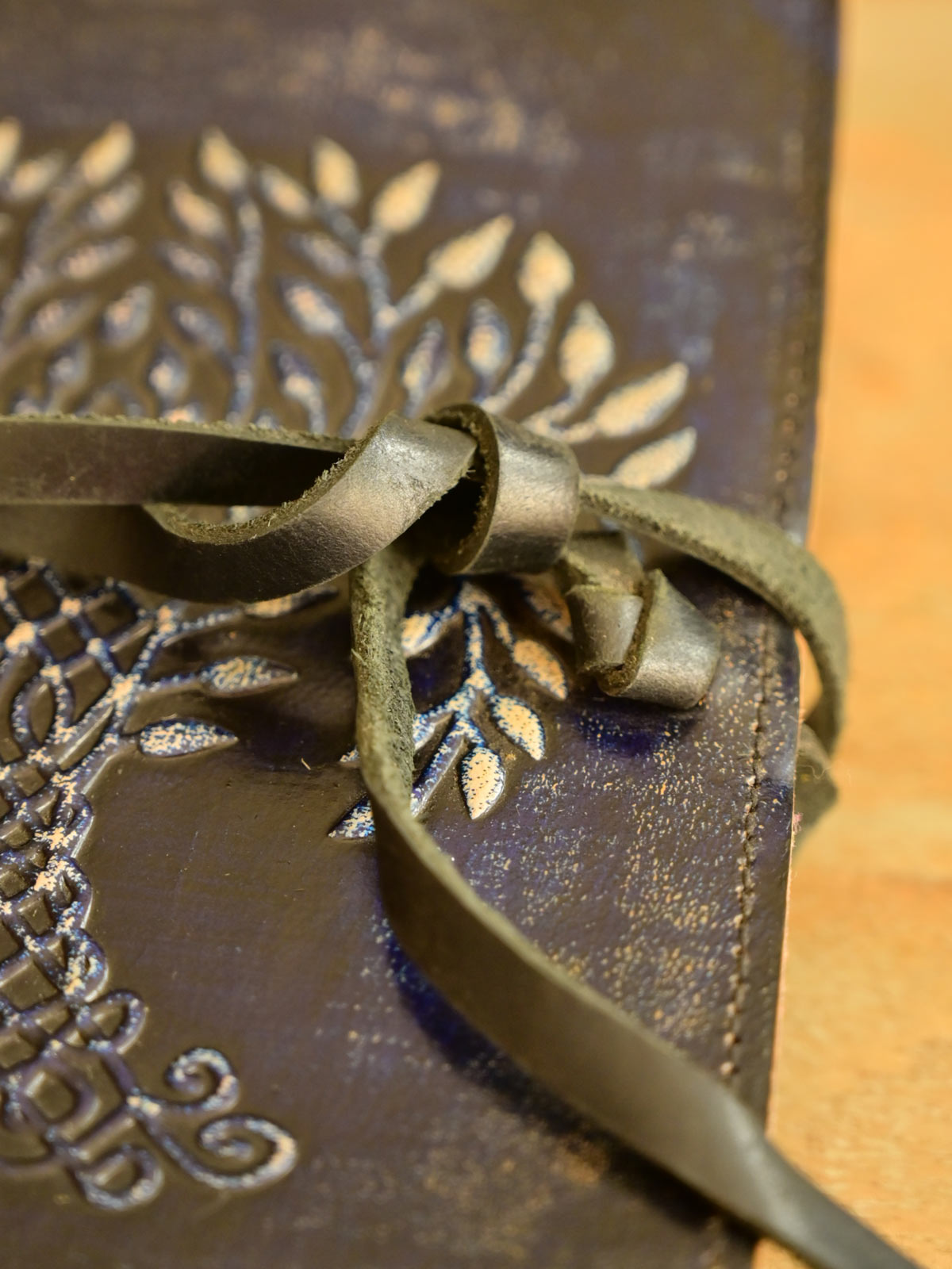 Handmade Ribbon Leather Notebook