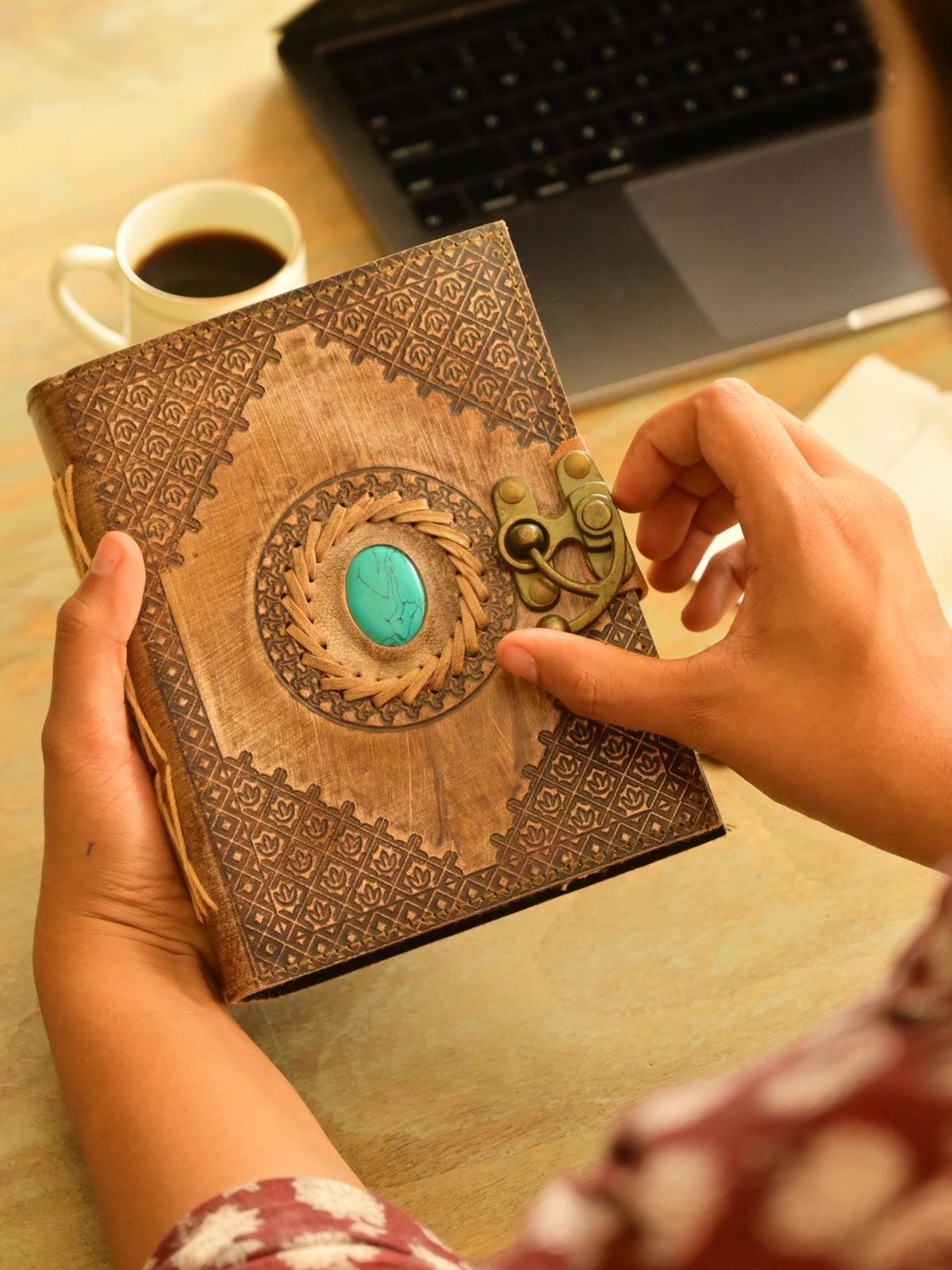 Stone Handmade Paper Leather Notebook