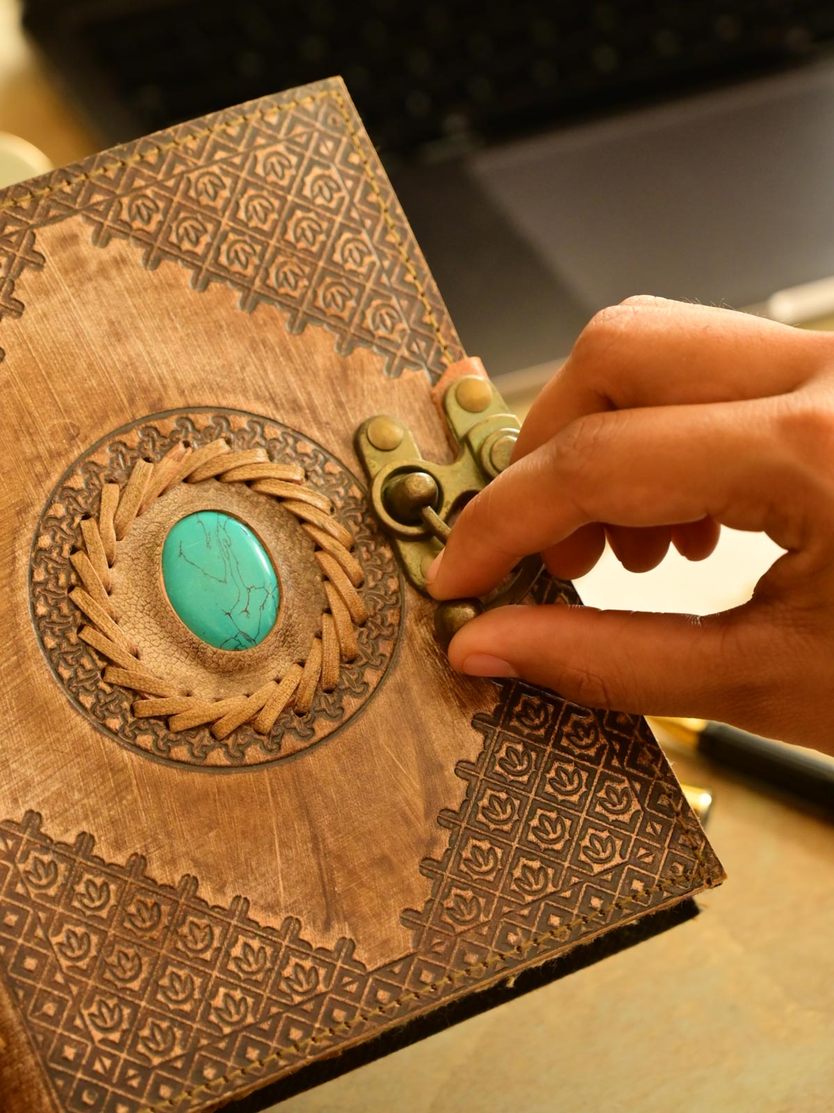 Stone Handmade Paper Leather Notebook