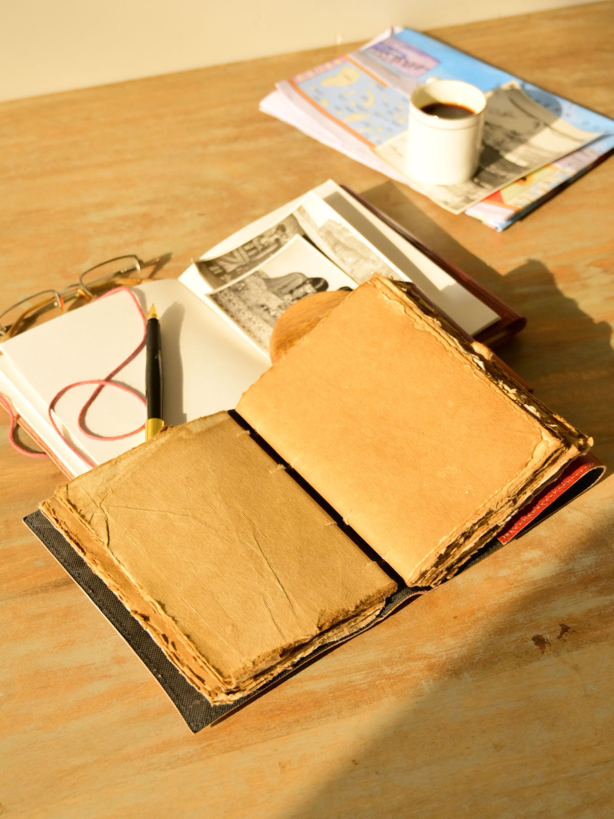 Handmade Paper Rope Leather Notebook