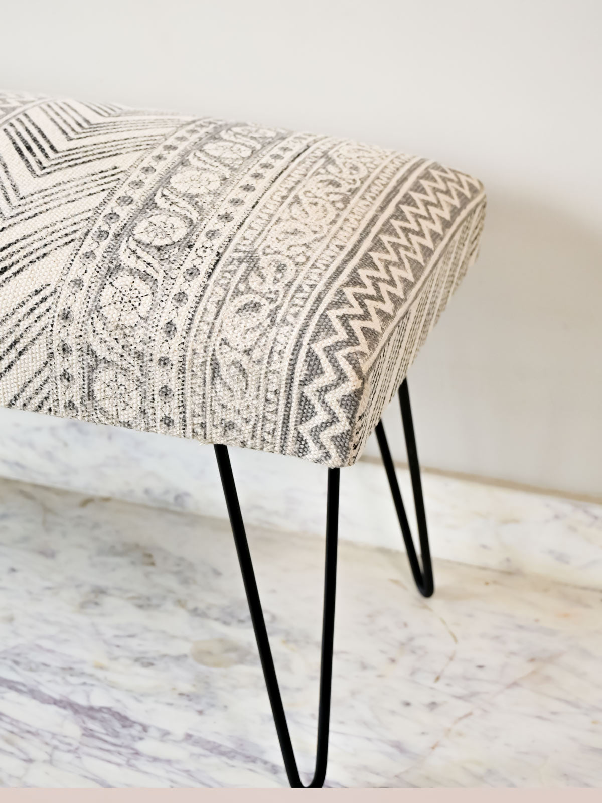 Boho Printed Cotton Bench