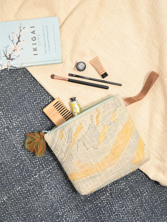 Sky Pastel Hand Marble Printed Cosmetic Pouch