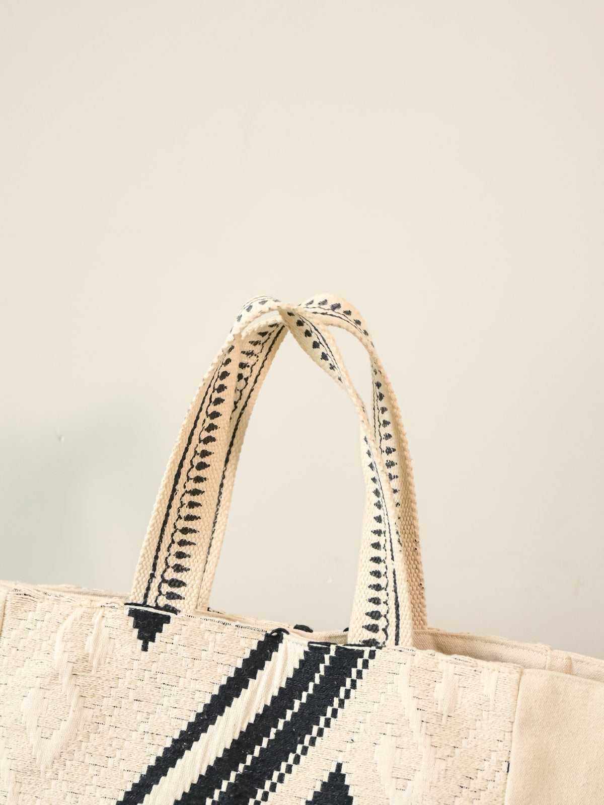 Tote Bag Jacquard and Canvas Fabric