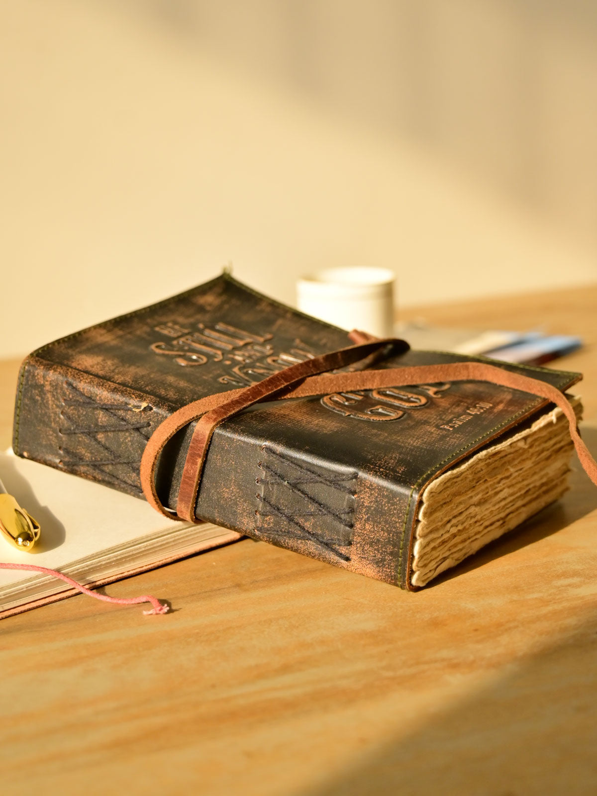 Handmade Paper Rope Leather Notebook