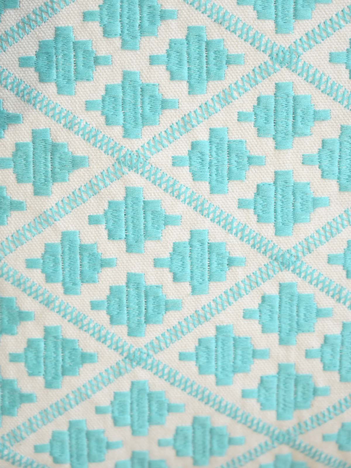 Timbuktu Diamond Embroidered Pillow Cover - Aqua