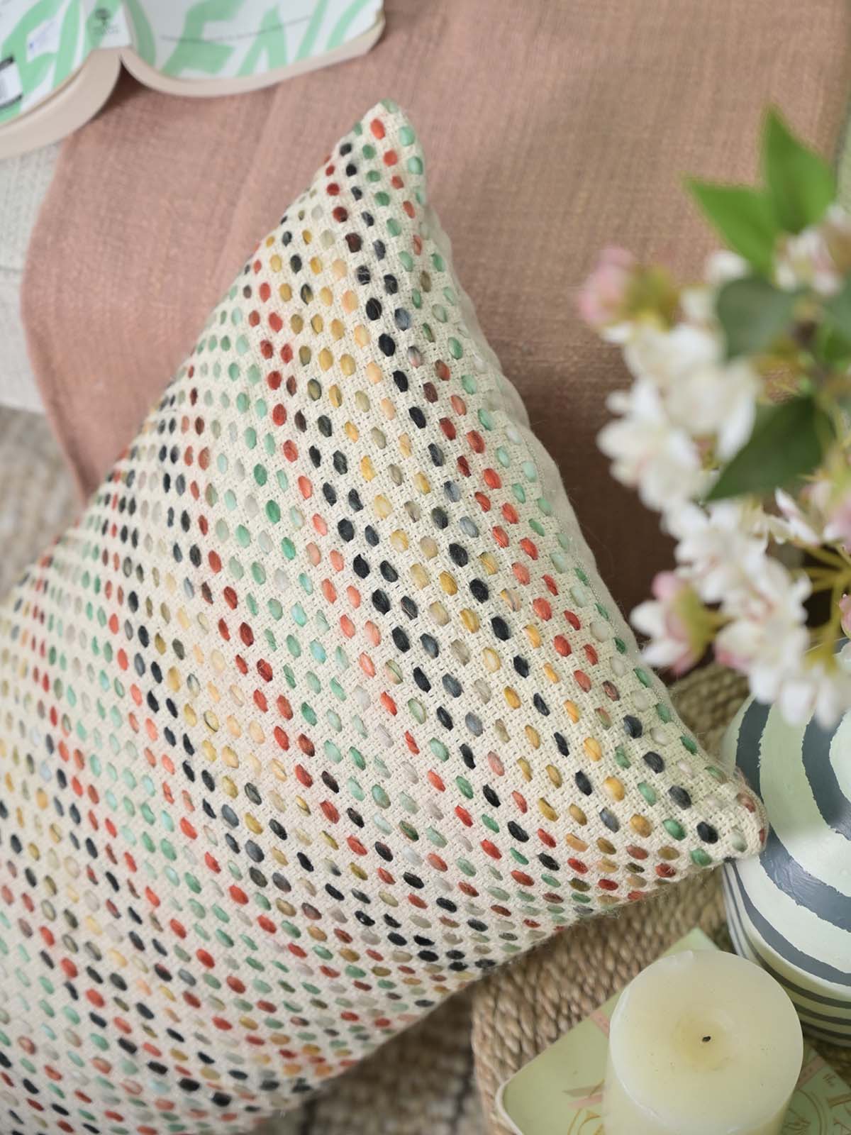 Multi Texture Woven Stripe Pillow Cover