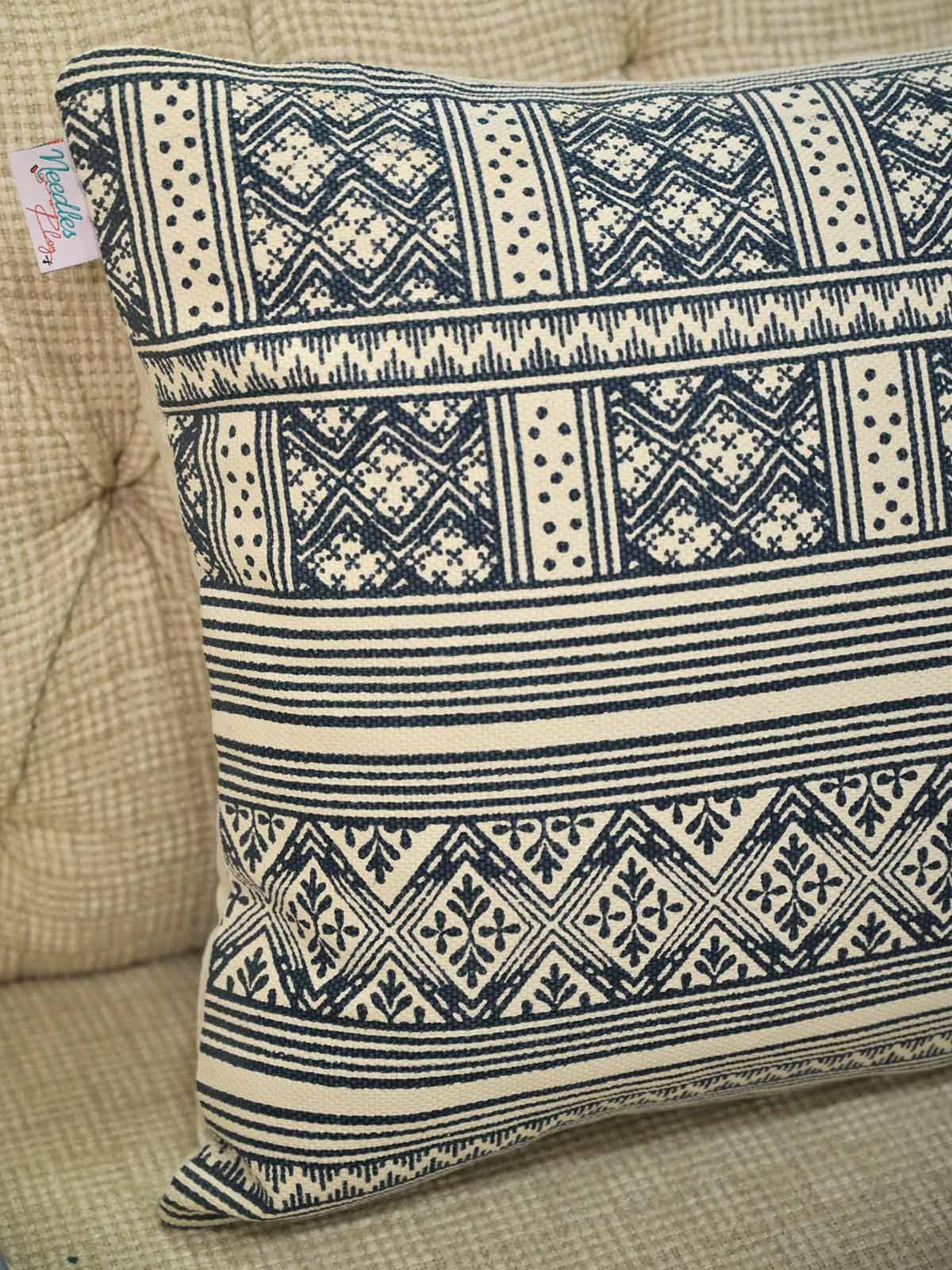 Boho Style Block Print Pillow Cover 16x24Inc